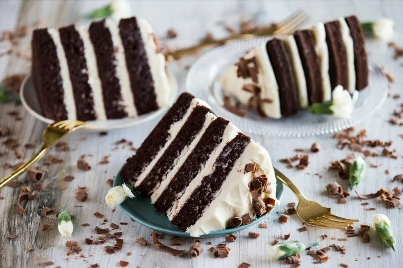 Guinness Chocolate Layered Cake with Irish Cream Cheese Icing